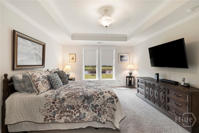 131 Como Dr, Pooler, GA 31322 - carpeted bedroom with crown molding and a tray ceiling