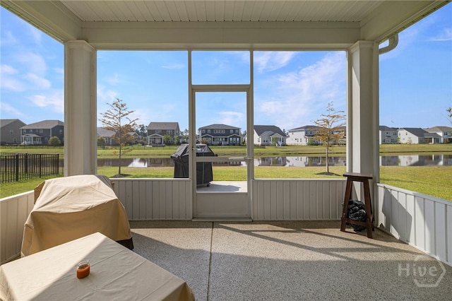 131 Como Dr, Pooler, GA 31322 - sunroom with a residential view, a water view, and healthy amount of natural light