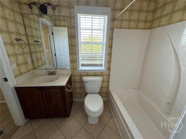 8 Fairgreen St, Savannah, GA 31407 - bathroom with tile patterned flooring, vanity, and bathtub / shower combination