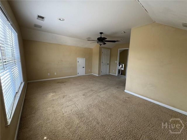 8 Fairgreen St, Savannah, GA 31407 - empty room with lofted ceiling, light colored carpet, and ceiling fan