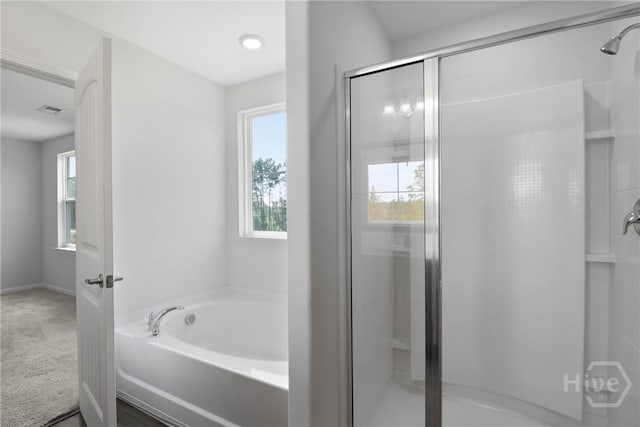 106 Brookline Dr, Savannah, GA 31407 - bathroom featuring a shower stall and a garden tub
