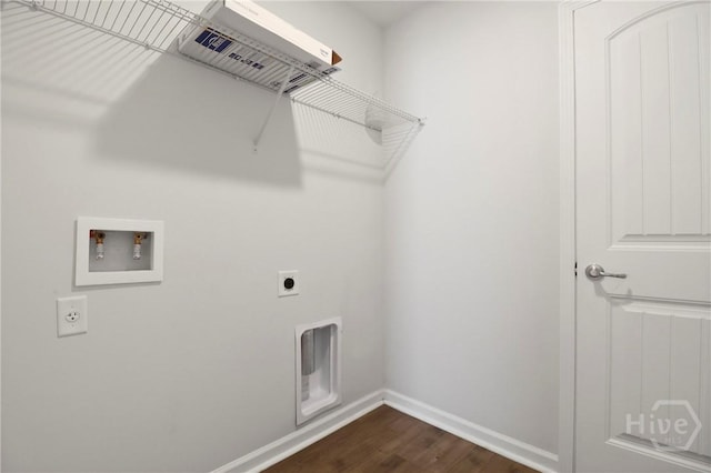 106 Brookline Dr, Savannah, GA 31407 - laundry room with electric dryer hookup, washer hookup, and dark wood-style flooring