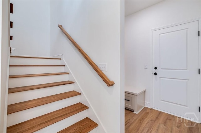 201 Dean Dr, Guyton, GA 31312 - stairs featuring wood finished floors