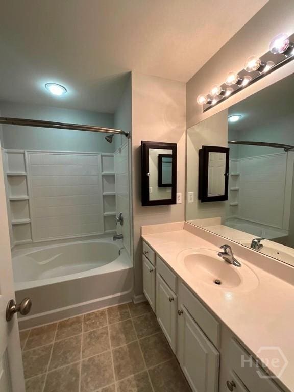 230 Opus Ct, Pooler, GA 31322 - full bathroom featuring vanity, bathtub / shower combination, tile patterned flooring, and recessed lighting