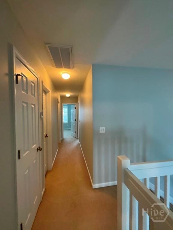 230 Opus Ct, Pooler, GA 31322 - hall featuring light carpet and an upstairs landing