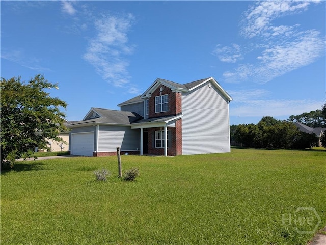 10 Evergreen Oak Dr, Richmond Hill, GA 31324 - traditional-style home featuring a garage, a front lawn, and brick siding