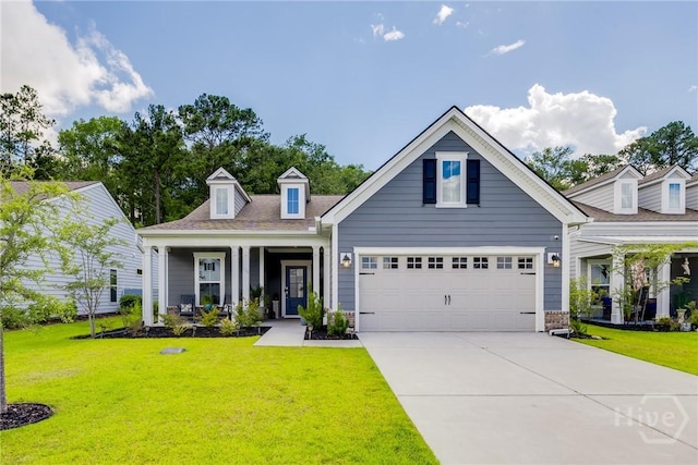 139 Harvest Hl, Pooler, GA 31322 - view of front facade featuring a front lawn, driveway, a porch, and an attached garage