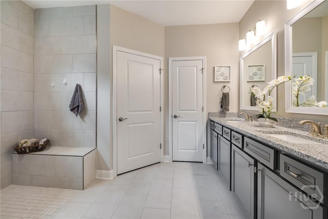 139 Harvest Hl, Pooler, GA 31322 - bathroom with tile patterned flooring and double vanity
