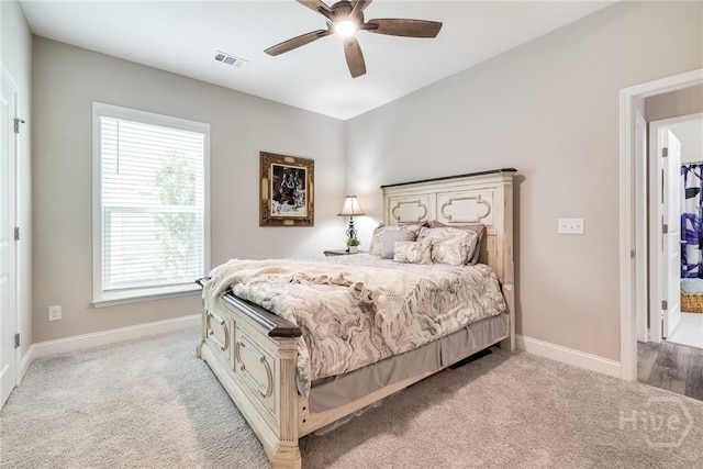 139 Harvest Hl, Pooler, GA 31322 - bedroom with light carpet, multiple windows, and a ceiling fan