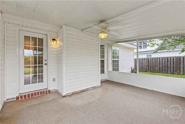 41 Patriot Dr, Richmond Hill, GA 31324 - unfurnished sunroom with ceiling fan and healthy amount of natural light
