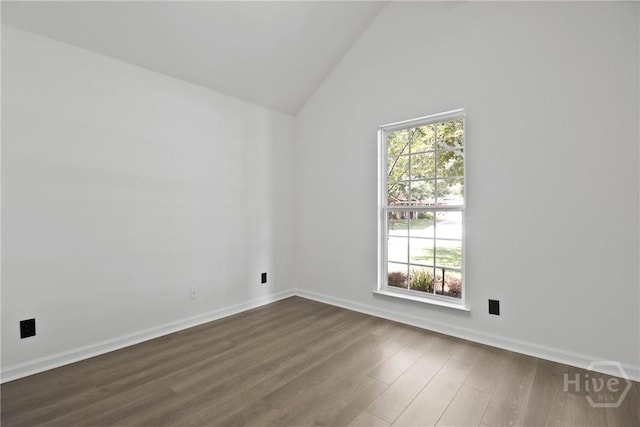 115 Yellow Jasmine Ct, Pooler, GA 31322 - spare room featuring dark wood-style flooring and high vaulted ceiling