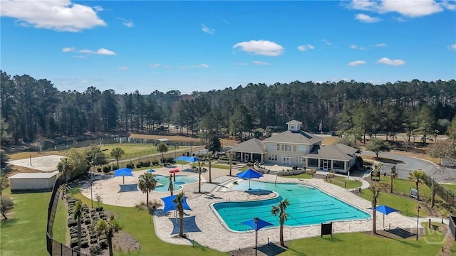 115 Yellow Jasmine Ct, Pooler, GA 31322 - community pool with a view of trees and a patio