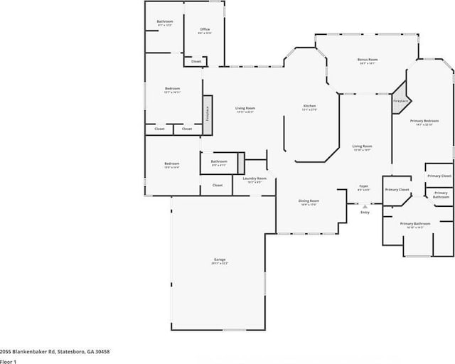 2055 Blankenbaker Rd, Statesboro, GA 30458 - view of property floor plan