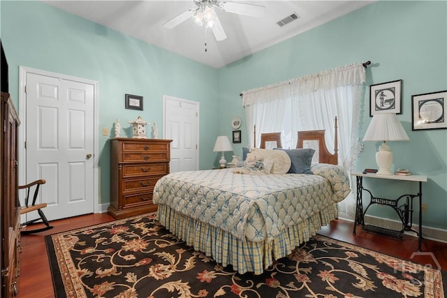 2055 Blankenbaker Rd, Statesboro, GA 30458 - bedroom featuring wood finished floors and ceiling fan