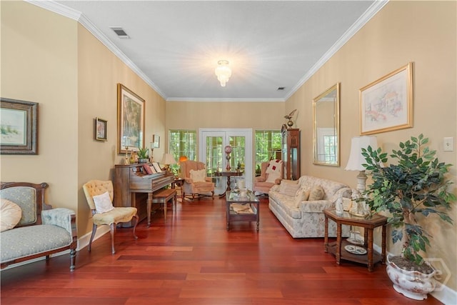 2055 Blankenbaker Rd, Statesboro, GA 30458 - living area with ornamental molding and wood finished floors