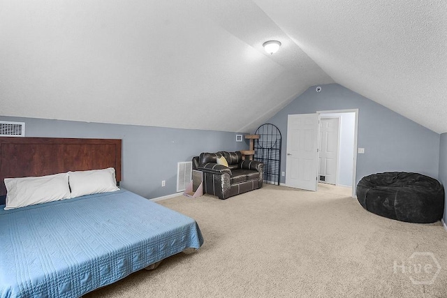 250 Laurel Hill Cir, Richmond Hill, GA 31324 - bedroom featuring lofted ceiling, carpet, and a textured ceiling