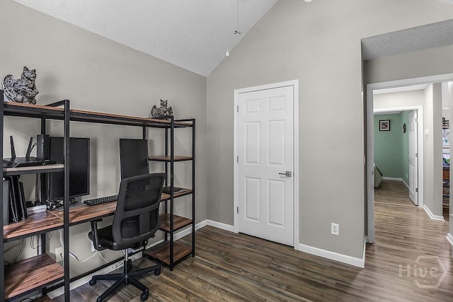250 Laurel Hill Cir, Richmond Hill, GA 31324 - office space with wood finished floors and vaulted ceiling