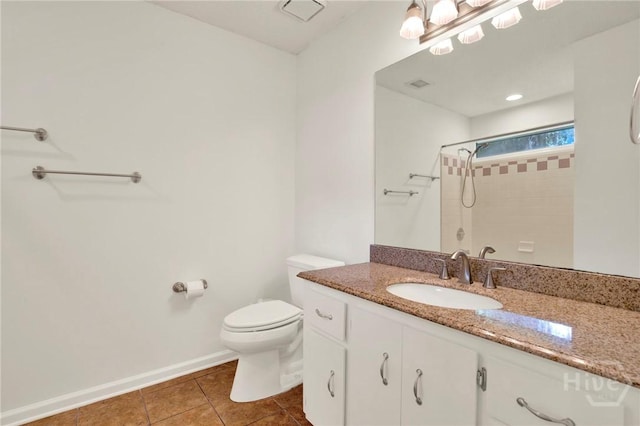 716 Greenwich Dr, Richmond Hill, GA 31324 - bathroom featuring a shower, vanity, and tile patterned flooring