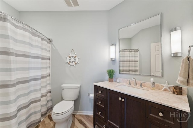 2536 Whitemarsh Way, Savannah, GA 31410 - full bathroom featuring vanity, wood finished floors, and a shower with curtain