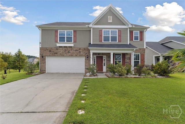 54 Winslow, Savannah, GA 31407 - craftsman-style home featuring concrete driveway, brick siding, an attached garage, and a front yard