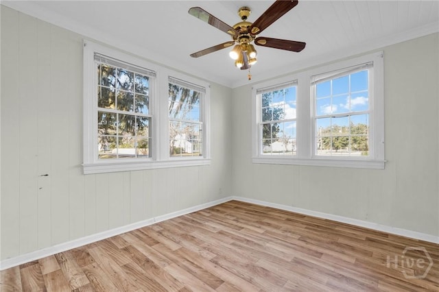 345 Magnolia St, Richmond Hill, GA 31324 - spare room featuring light wood-style flooring, a ceiling fan, and ornamental molding