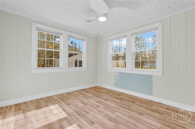 345 Magnolia St, Richmond Hill, GA 31324 - unfurnished room with wood finished floors, a ceiling fan, and wooden walls