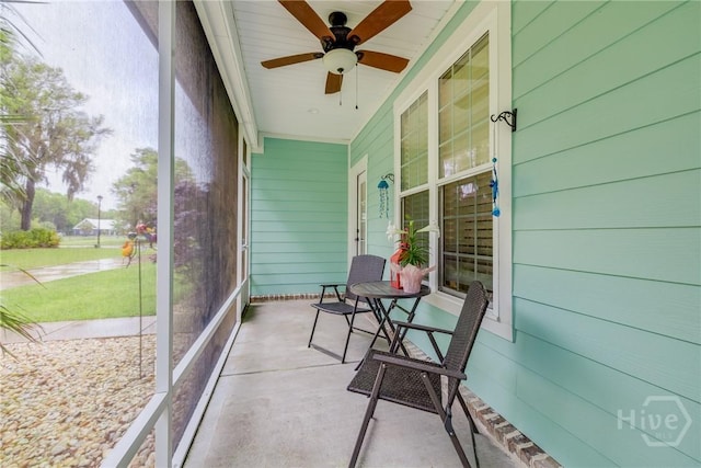 523 Goodman Dr, Midway, GA 31320 - sunroom with ceiling fan