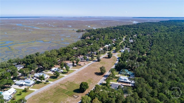 523 Goodman Dr, Midway, GA 31320 - aerial view of property and surrounding area with a large body of water and a heavily wooded area