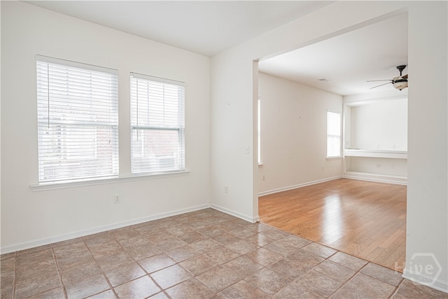 143 Regency Cir, Pooler, GA 31322 - spare room featuring a ceiling fan and baseboards