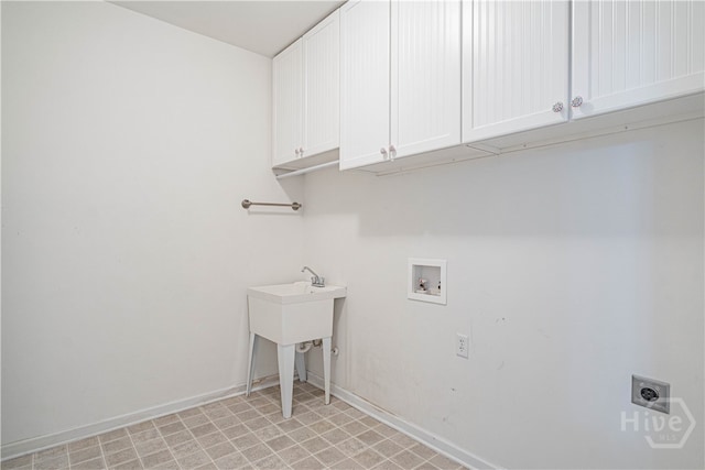 143 Regency Cir, Pooler, GA 31322 - laundry room featuring hookup for an electric dryer, cabinet space, and washer hookup