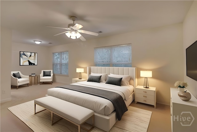 650 Summer Hill Way, Richmond Hill, GA 31324 - bedroom featuring light colored carpet and a ceiling fan