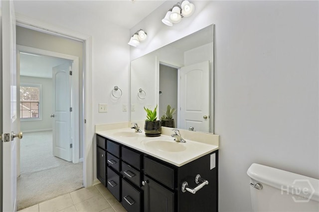 121 Belle Gate Dr, Pooler, GA 31322 - bathroom with double vanity and tile patterned flooring