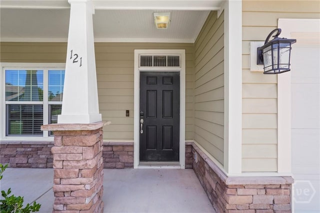 121 Belle Gate Dr, Pooler, GA 31322 - entrance to property with a porch and stone siding