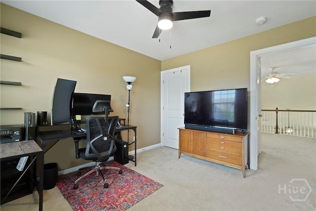 121 Belle Gate Dr, Pooler, GA 31322 - carpeted office space featuring a ceiling fan and baseboards