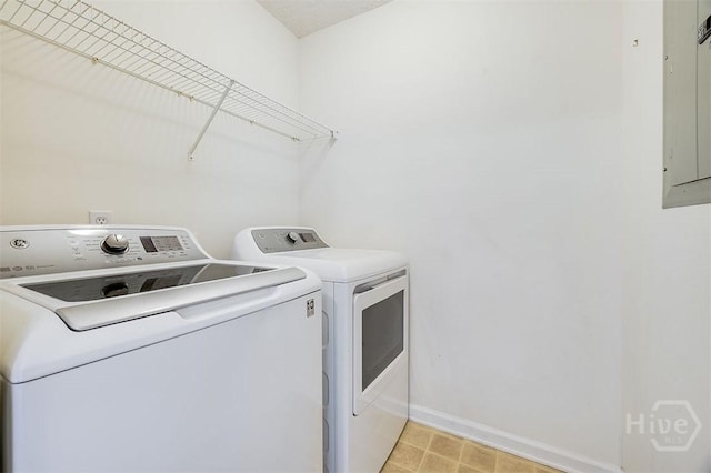 310 Tibet Ave Unit 52, Savannah, GA 31406 - laundry room featuring separate washer and dryer and electric panel
