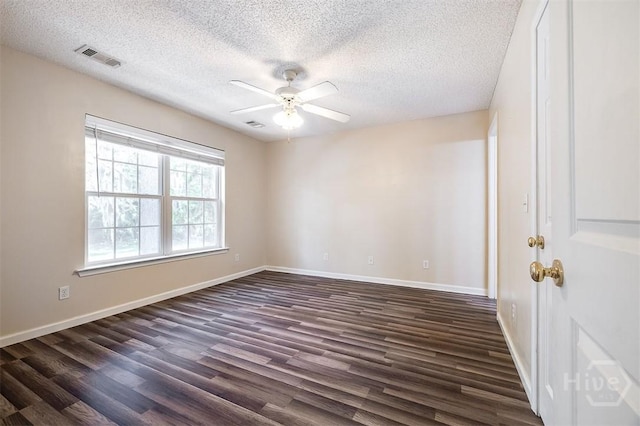 310 Tibet Ave Unit 52, Savannah, GA 31406 - empty room featuring ceiling fan, dark wood-style floors, and a textured ceiling