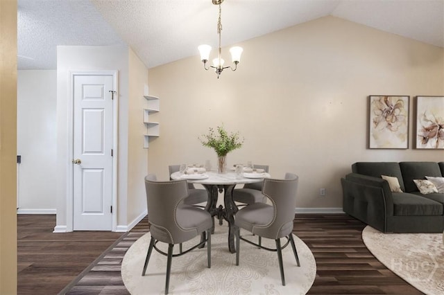 310 Tibet Ave Unit 52, Savannah, GA 31406 - dining space featuring lofted ceiling, dark wood-style flooring, and a chandelier