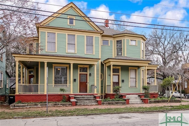 victorian home with covered porch