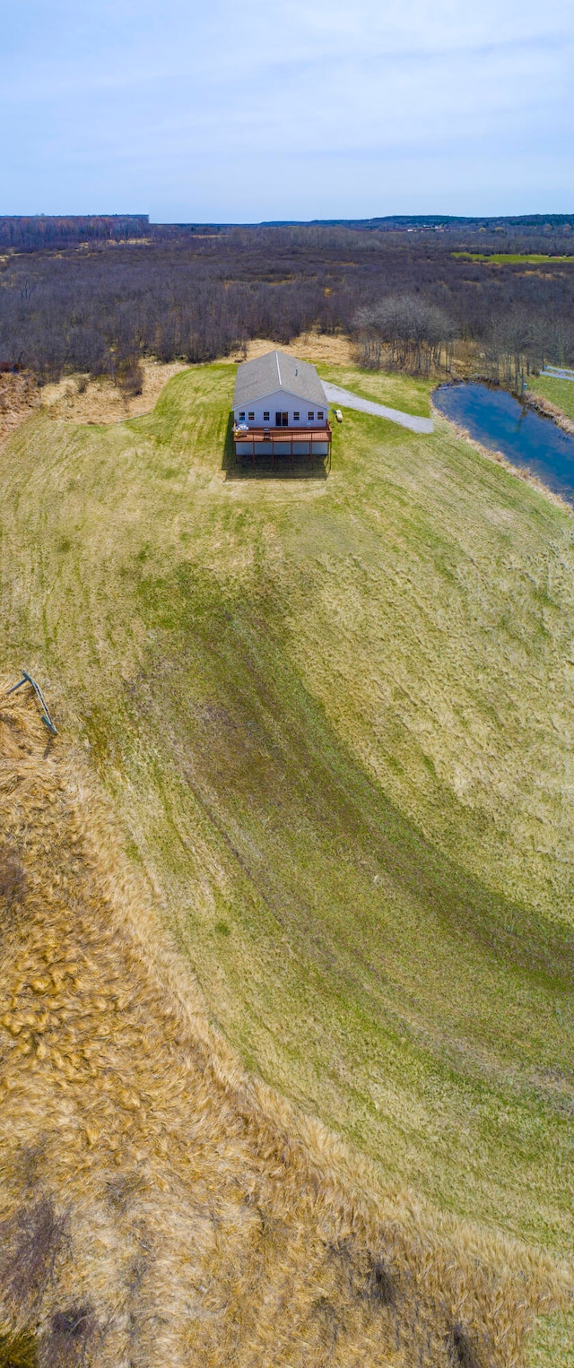 drone / aerial view with a rural view