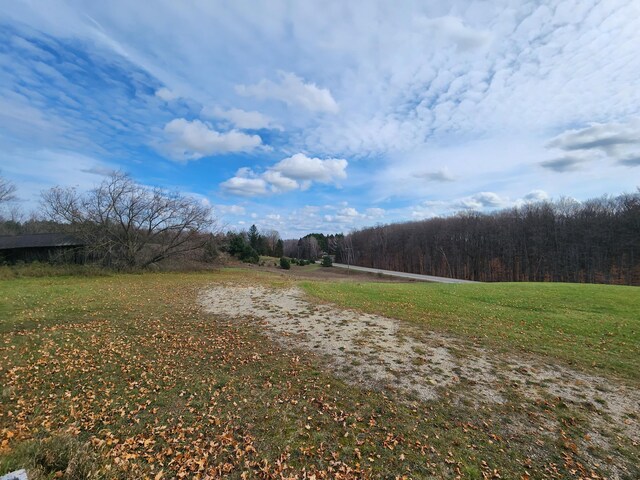 view of road with a rural view