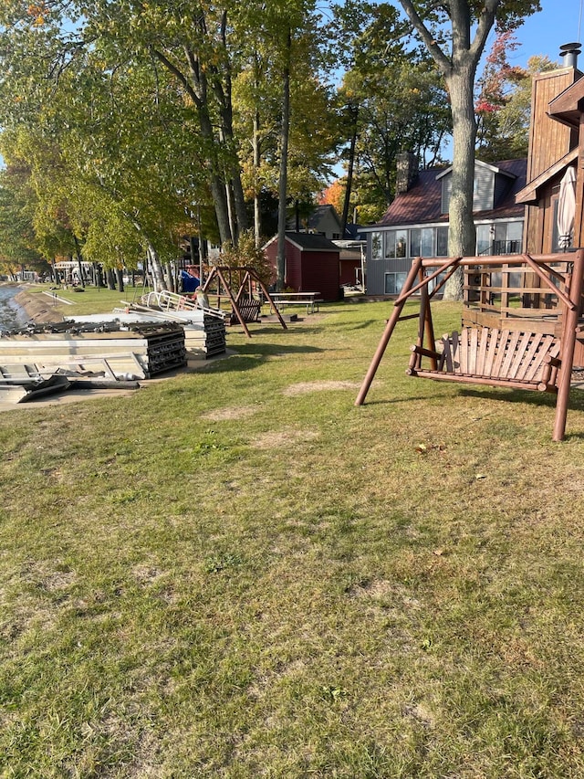 view of yard featuring a deck