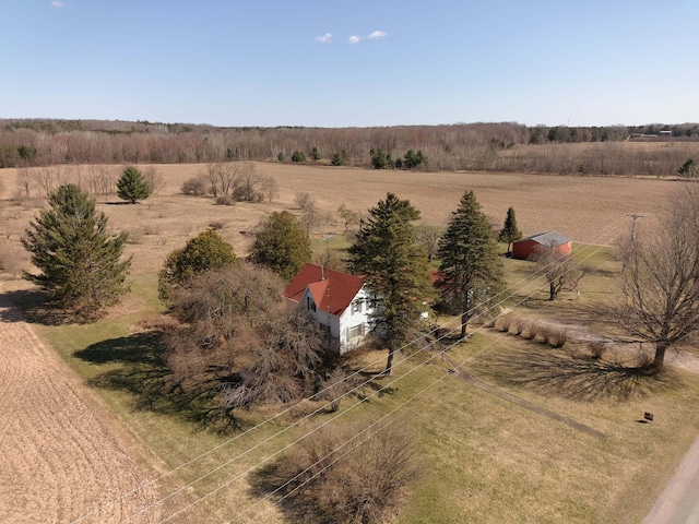 drone / aerial view with a rural view