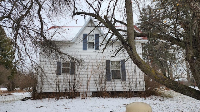 view of snowy exterior