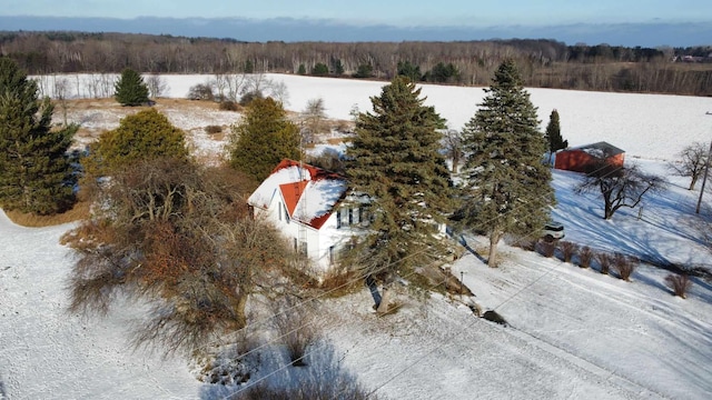 view of snowy aerial view