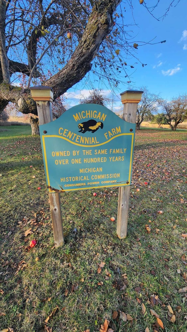 view of community sign