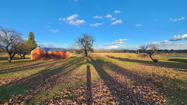 view of road with a rural view