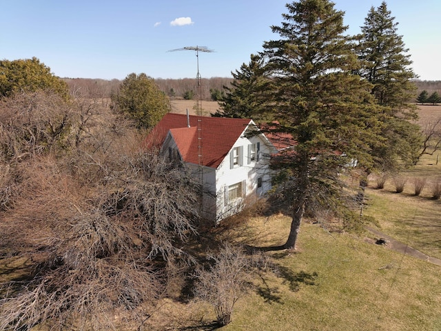 aerial view featuring a rural view