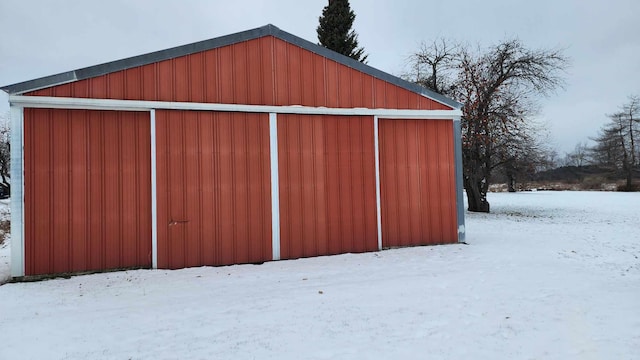 view of snow covered structure