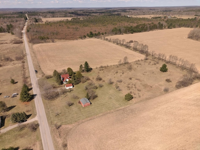 aerial view featuring a rural view