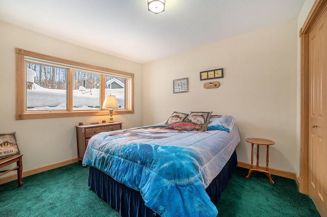 carpeted bedroom featuring a closet